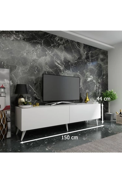 MobilyaFırsat Ideal Tv Ünitesi Q7811-1 Beyaz - Resim 2