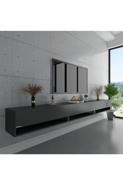 Myniture Home & Living Duvara Monte Tv Sehpası Antrasit S6103-4 ürün görseli 1