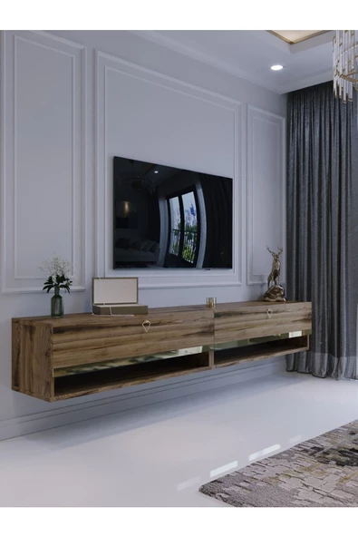 Myniture Home & Living Duvara Monte Tv Sehpası Çırağan Gold G6301-3 ürün görseli 1