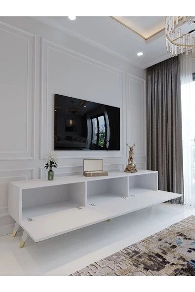 Myniture Home & Living Festival Tv Ünitesi G3017-1 Parlak Beyaz Minifiks Bağlantı - 3