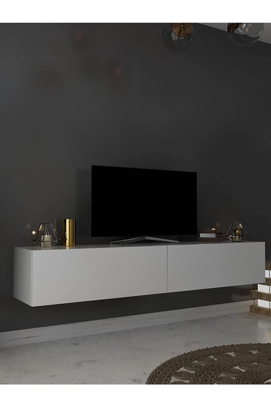Myniture Home & Living Duvara Monte Tv Sehpası Beyaz S6200-1 - Resim 2