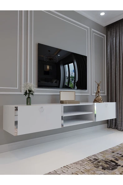 Myniture Home & Living Festival Duvara Monte Tv Sehpası Beyaz S10009-1