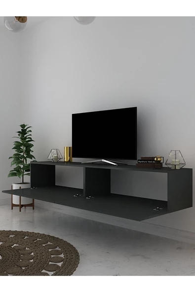 Myniture Home & Living Duvara Monte Tv Sehpası Antrasit S6200-4 - Resim 4
