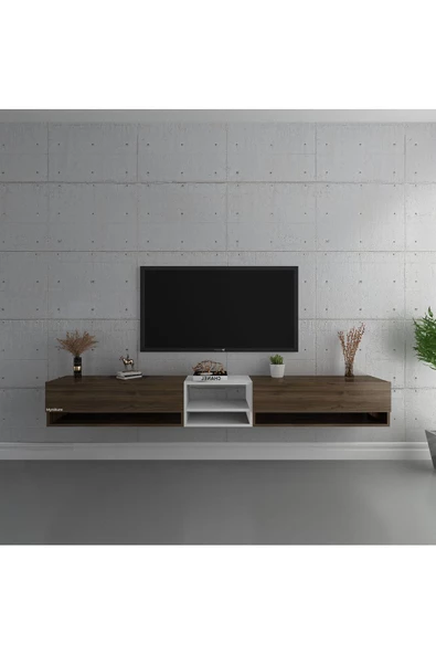 Myniture Home & Living Duvara Monte Tv Sehpası Ceviz S6104-2 - Resim 2