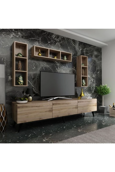 MobilyaFırsat Ideal Tv Ünitesi Duvar Rafı Q7007-3 Çırağan