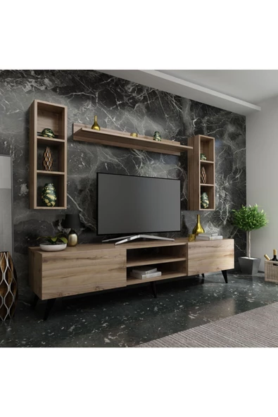 MobilyaFırsat Ideal Tv Ünitesi Duvar Raflı Q7809-3 Çırağan