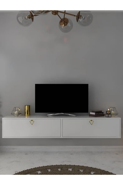 Myniture Home & Living Duvara Monte Tv Sehpası Beyaz S6201-1 - 3