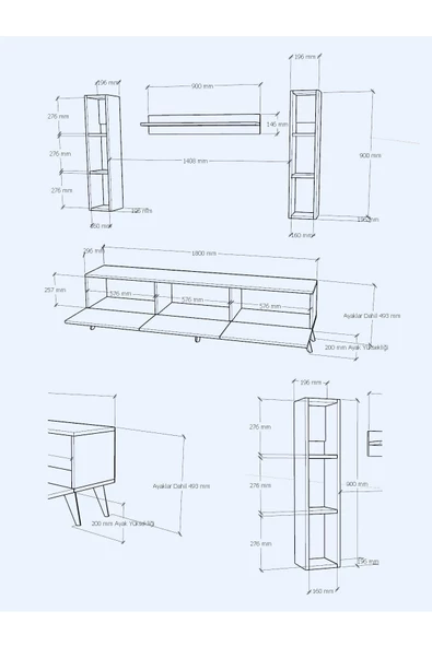 Myniture Home & Living Festival Tv Ünitesi S3008-2 Ceviz - 4