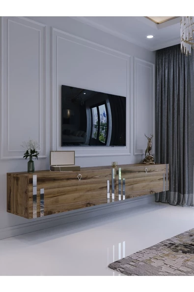 Myniture Home & Living Duvara Monte Tv Sehpası Çırağan Gümüş S6300-3