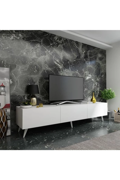 Myniture Home & Living Festival Tv Ünitesi Q3017-1 Parlak Beyaz Minifiks