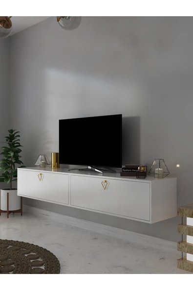 Myniture Home & Living Duvara Monte Tv Sehpası Beyaz S6201-1