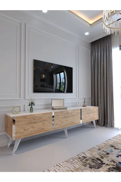 Myniture Home & Living Festival Tv Ünitesi S3017-6-1 BEYAZ. A. ÇAM - COLOR SİLVER Tv Sehpası ürün görseli 1