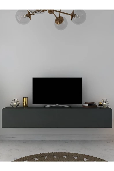 Myniture Home & Living Duvara Monte Tv Sehpası Antrasit S6200-4 - Resim 2