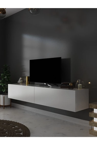 Myniture Home & Living Duvara Monte Tv Sehpası Beyaz S6200-1 ürün görseli 1