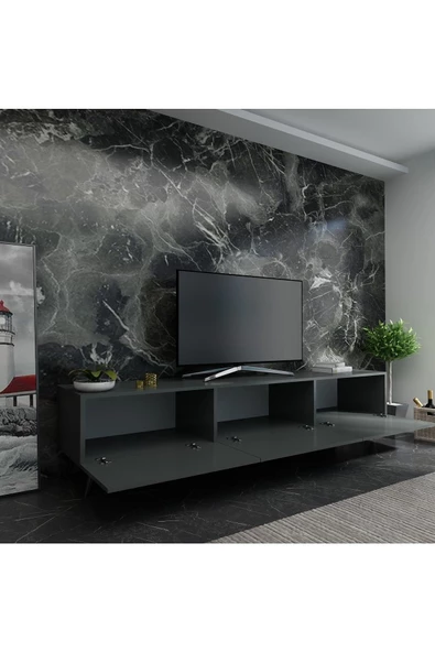 Myniture Home & Living Festival Tv Ünitesi Q3017-4 Antrasit Minifiks Bağlantı Dışarıdan Vida Gözükmez - 3