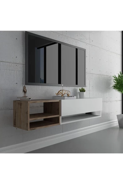 Myniture Home & Living Duvara Monte Tv Sehpası Beyaz Çırağan S6105 1 ürün görseli 1