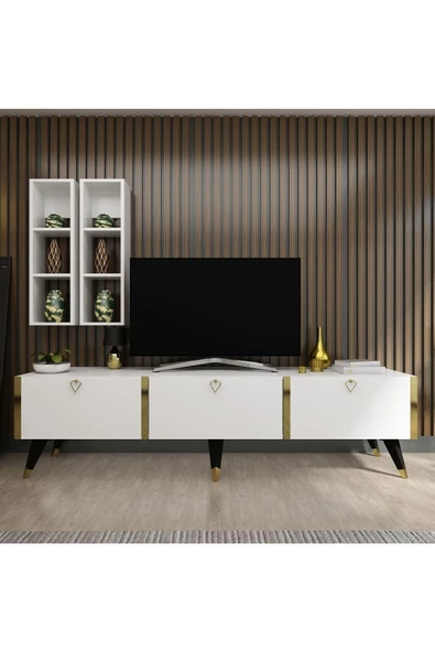 Myniture Home & Living Festival Tv Ünitesi G3003-1 Beyaz - Resim 2