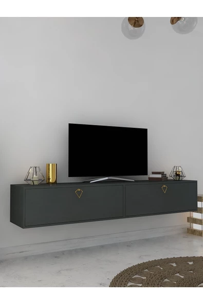 Myniture Home & Living Duvara Monte Tv Sehpası Antrasit S6201-4 - 2