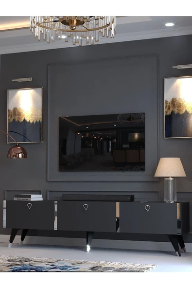Myniture Home & Living Festival Tv Sehpası S3817-4 Silver Antrasit - 3