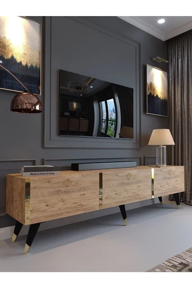 Myniture Home & Living Festival Tv Sehpası G3817-6 Gold Atlantik Çam