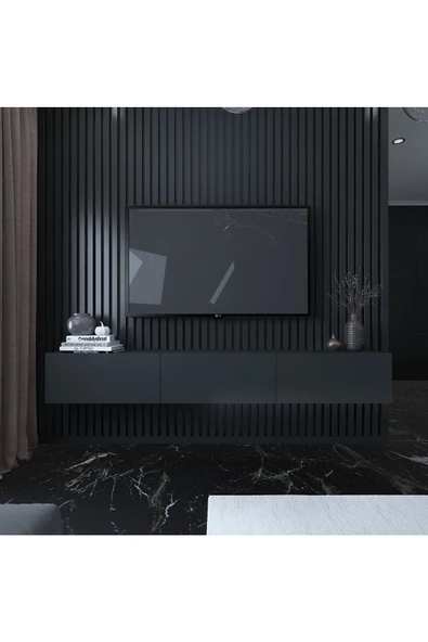 Myniture Home & Living Duvara Monte Tv Sehpası Antrasit S6204-4 - Resim 2