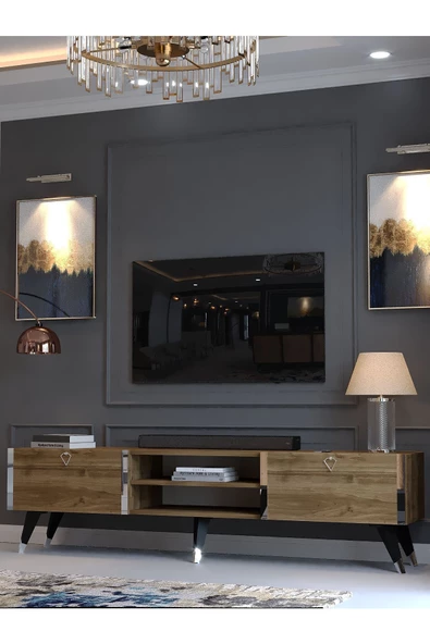 Myniture Home & Living Festival Tv Sehpası S3830-2 Silver Ceviz - 3