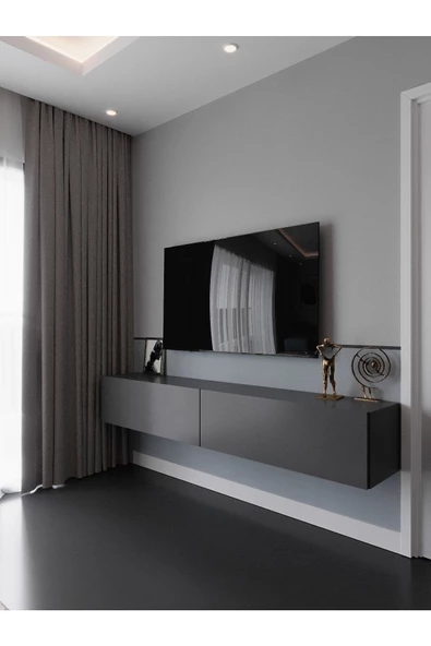 Myniture Home & Living Duvara Monte Tv Sehpası Antrasit Q6106-4