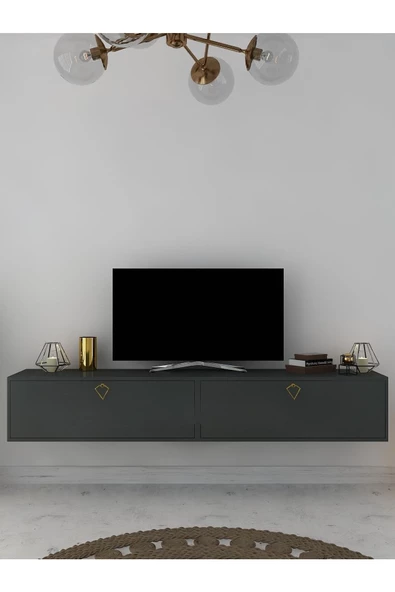 Myniture Home & Living Duvara Monte Tv Sehpası Antrasit S6201-4 - 3