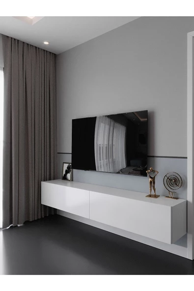 Myniture Home & Living Duvara Monte Tv Sehpası Beyaz Q6106-1