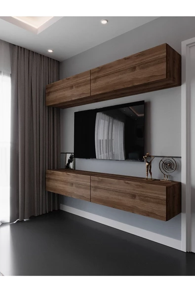 Myniture Home & Living Duvara Monte Tv Sehpası Ceviz S6112-2
