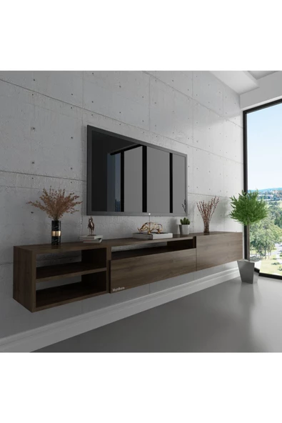 Myniture Home & Living Duvara Monte Tv Sehpası Ceviz S6111-2