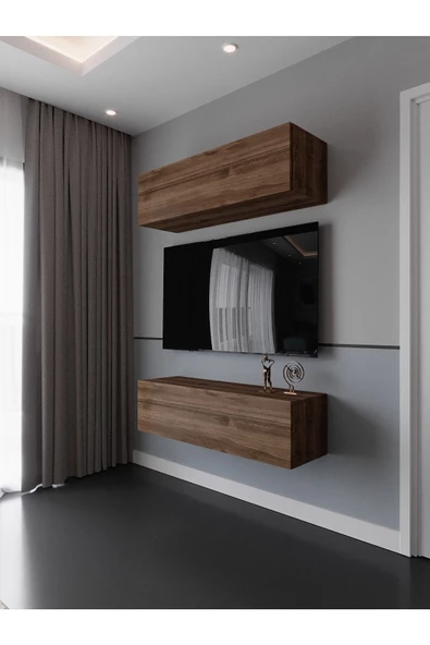 Myniture Home & Living Duvara Monte Tv Sehpası Ceviz S6113-2