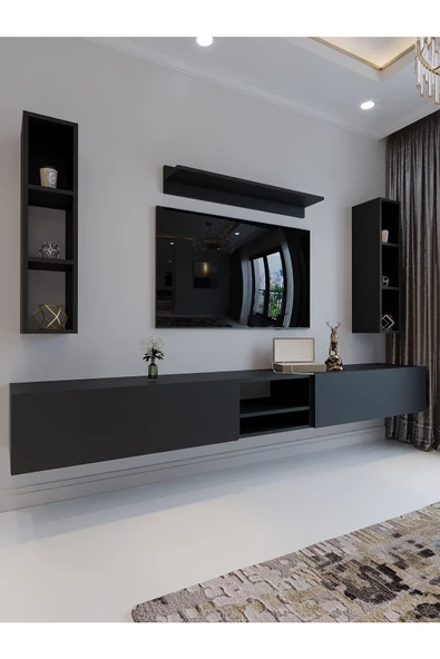 Myniture Home & Living Festival Tv Sehpası Q6405-4 225 CMAntrasit Minifiks Bağlantı Duvara Monte Tv Ünitesi