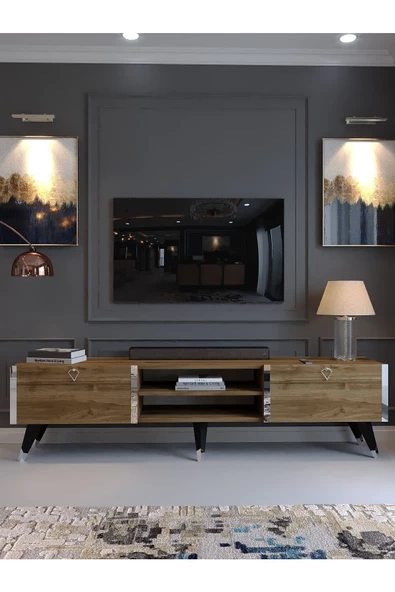 Myniture Home & Living Festival Tv Sehpası S3830-2 Silver Ceviz - 2