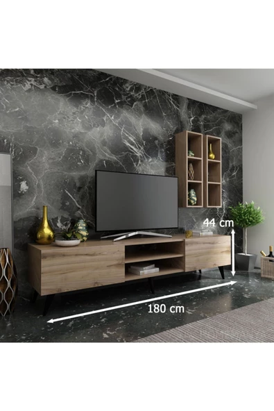 MobilyaFırsat İdeal Tv Ünitesi + Duvar Rafı 7000-3 - Resim 2