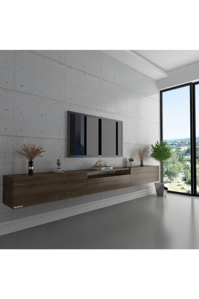 Myniture Home & Living Duvara Monte Tv Sehpası Ceviz S6109-2 ürün görseli 1
