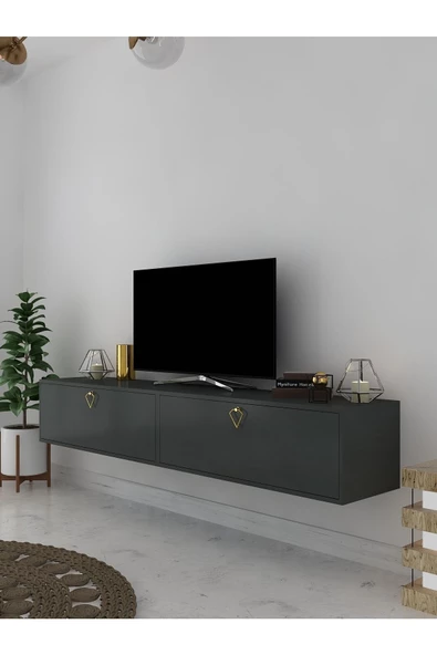 Myniture Home & Living Duvara Monte Tv Sehpası Antrasit S6201-4