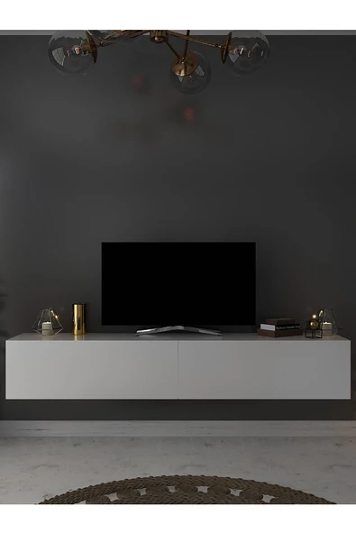 Myniture Home & Living Duvara Monte Tv Sehpası Beyaz S6200-1 - Resim 3