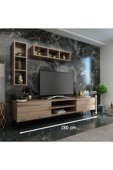 MobilyaFırsat Ideal Tv Ünitesi Duvar Rafı Q7005-3 Çırağan - 2