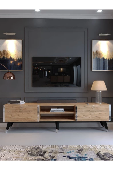 Myniture Home & Living Festival Tv Sehpası S3830-6 Silver Atlantik Çam - 2