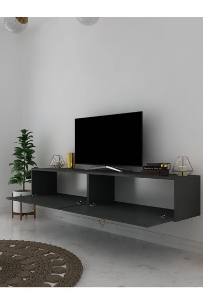 Myniture Home & Living Duvara Monte Tv Sehpası Antrasit S6201-4 - 4