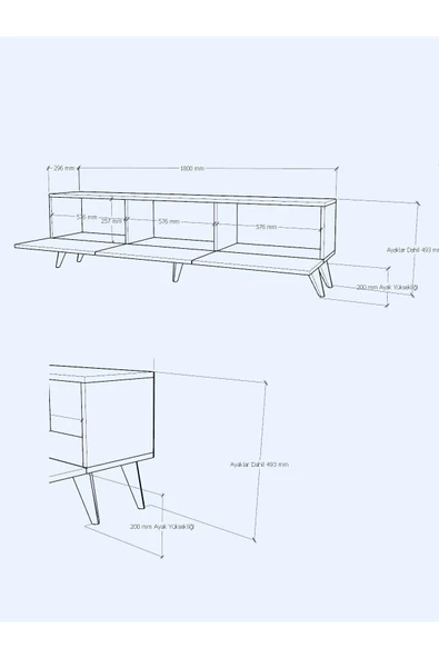 Myniture Home & Living Festival Tv Ünitesi G3017-2 Ceviz - Resim 4