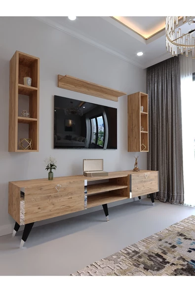 Myniture Home & Living Festival Tv Ünitesi S3009-6 ATLANTİK SİLVER COLOR Tv Sehpası ve Duvar Rafı ürün görseli 1