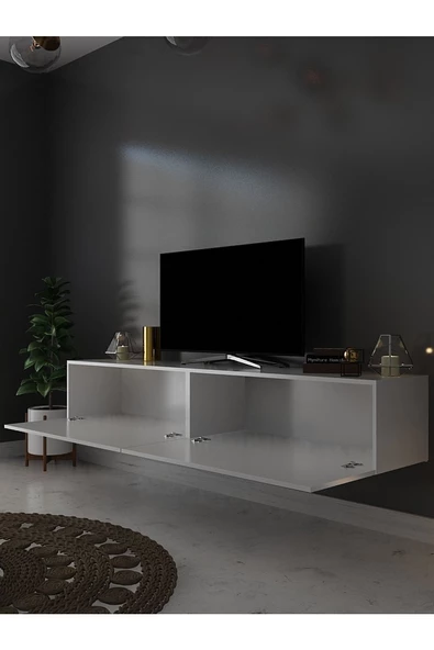 Myniture Home & Living Duvara Monte Tv Sehpası Beyaz S6200-1 - Resim 4