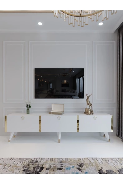 Myniture Home & Living Festival Tv Ünitesi G3017-1 Parlak Beyaz Minifiks Bağlantı - 2