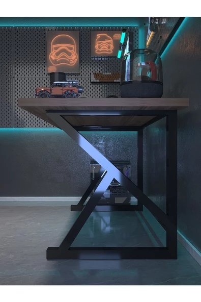 Myniture Home & Living Profesyonel Oyuncu Masası DA46002-2-140 Ceviz 36 mm Kalınlık - 140 X 90 cm - Resim 2