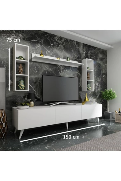 Myniture Home & Living Festival Tv Ünitesi Q3808-1 Beyaz - Resim 2
