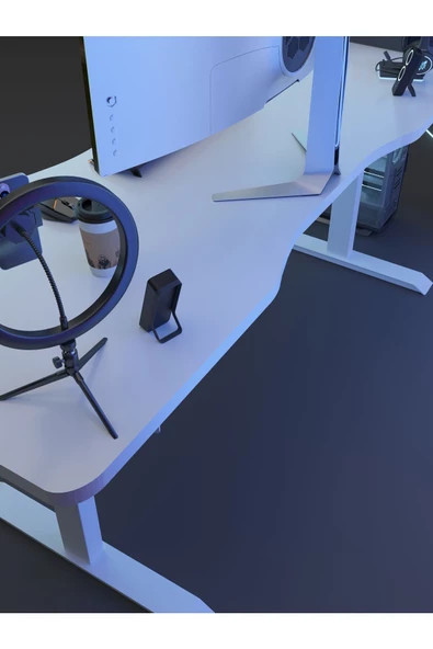 Myniture Home & Living Çift Motor Elektrikli Yükseklik Ayarlı Oyuncu Masa 36 mm Kalınlık - 140X90 cm DA50001-1-140 - 4