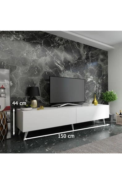 MobilyaFırsat Ideal Tv Ünitesi Q7816-1 Beyaz - Resim 2