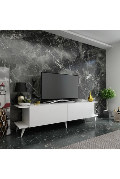 MobilyaFırsat Ideal Tv Ünitesi Q7813-1 Beyaz ürün görseli 1